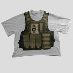 Camiseta extragrande con estampado gráfico de tirador de élite