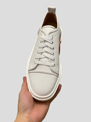 Elegant Sophistication White Leather Sneakers for Discerning Men