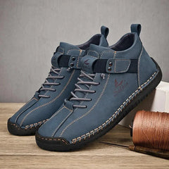 Botines casuales de cuero para hombre, diseño hecho a mano
