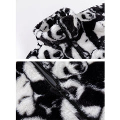 Winter Oversized Fleece Panda Puffer Jacket for Men