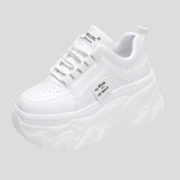 Zapatillas de plataforma gruesas para mujer, de piel sintética, para primavera y otoño