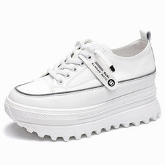 Platform Leather Sneaker Pumps for Women