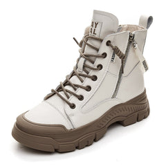 Leather Zip Ankle Booties for Women