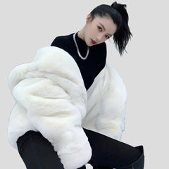 Women's Faux Fur Fluffy Hooded Winter Jacket