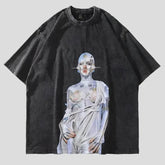 Oversize-T-Shirt im Distressed-Look mit Grafikdruck