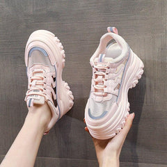 Stylish Leather Platform Sneakers for Women