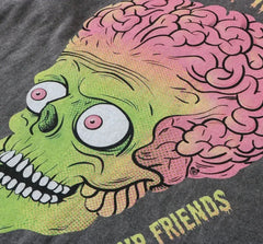 Camisetas gráficas lavadas de calavera zombi para hombre
