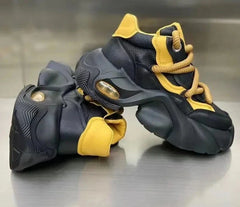 Microfiber Leather Upper Increased Platform Stylish Sneakers