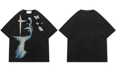 Camisetas con estampado gráfico de sombras para hombre