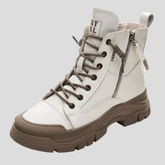 Leather Zip Ankle Booties for Women