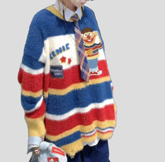 Ernie Farbig gestreifter Strickpullover für Damen