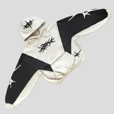 Gothic Hoodie mit geometrischer Stickerei im Y2K-Stil