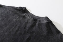 Camisetas góticas lavadas y holgadas con esqueleto para hombre