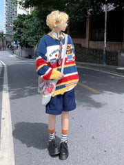 Ernie Farbig gestreifter Strickpullover für Damen