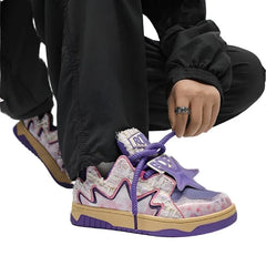 Broken Style Camo Print Green Sneakers