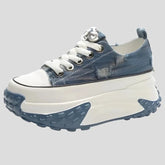 Zapatillas de plataforma vaquera con brillo - Altura de 6 cm para mujer
