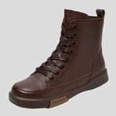 Handgemachte Retro Leder Stiefeletten Damen Winter Flats