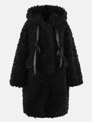 Warme, flauschige, lange Junior-Kapuzenpullover für Damen