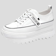 Platform Leather Sneaker Pumps for Women