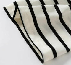 Womens Oversized Graphic Tee - Classic Striped