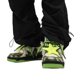 Broken Style Camo Print Green Sneakers