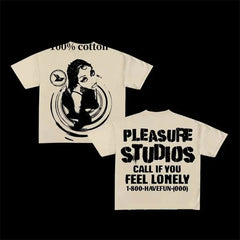 Camiseta fina con estampado gráfico del Departamento de Paz para mujer