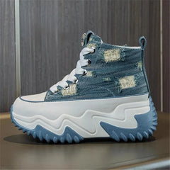 Zapatillas de plataforma de lona de 7 cm