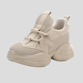 Zapatillas de plataforma Air Mesh de cuero de 8 cm para mujer