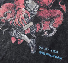 Camiseta de manga anime vintage de gran tamaño para hombre