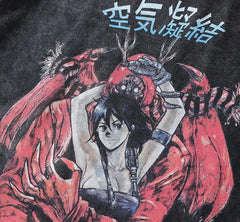 Camiseta de manga anime vintage de gran tamaño para hombre