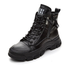 Leather Zip Ankle Booties for Women