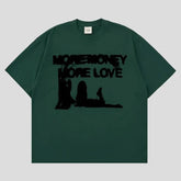 More Money More Love Cotton Oversized Graphic Tee for Men