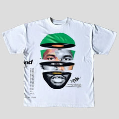 Retro Street Portrait Tee Men's Oversized Top