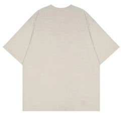 Camiseta de algodón con estampado de dóberman de gran tamaño para hombre