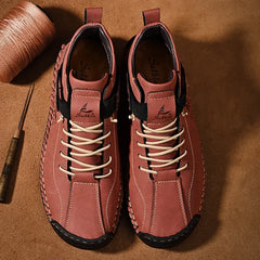 Botines casuales de cuero para hombre, diseño hecho a mano