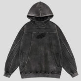 Washed Vintage Punk Goth Men's Streetwear Loose Pullover Hoodie