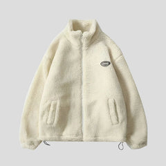 Winter Streetwear Men's Solid Lightweight Fleece Jacket