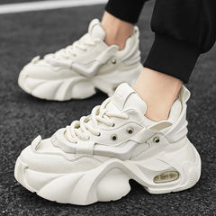 Casual Chunky Sports White Platform Sneakers for Men