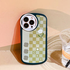 Sage Green Checkerboard Case For IPhone