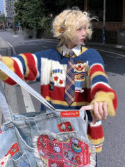 Ernie Farbig gestreifter Strickpullover für Damen