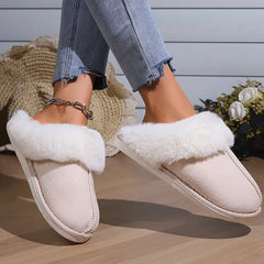 Winter Indoor Home Slippers Women's Faux Suede