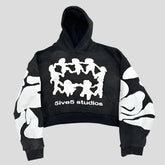 Black Hoodie Graphic Streetwear 5ive5 Studios for Men