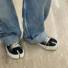 Tabi Sneakers Split Toe Mary Janes Canvas Women's