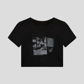 Crop Tops aus Baumwolle mit Grafik für Damen