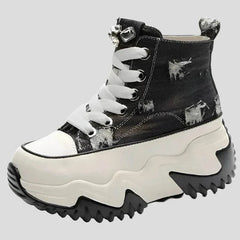 Zapatillas de plataforma de lona de 7 cm