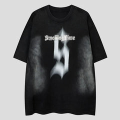 Camiseta extragrande desgastada para hombre "Smoking Time"