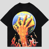 Gothic T-Shirts Kurzarm Welt Druck