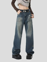 Loose Jeans Five-Point Star Design for Women