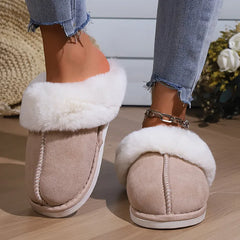 Winter Indoor Home Slippers Women's Faux Suede