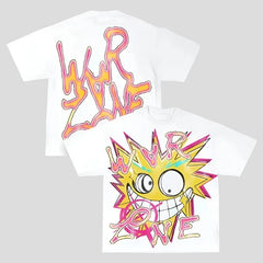 War Zone T-Shirt - Übergroße Baumwolle Y2K für Frauen